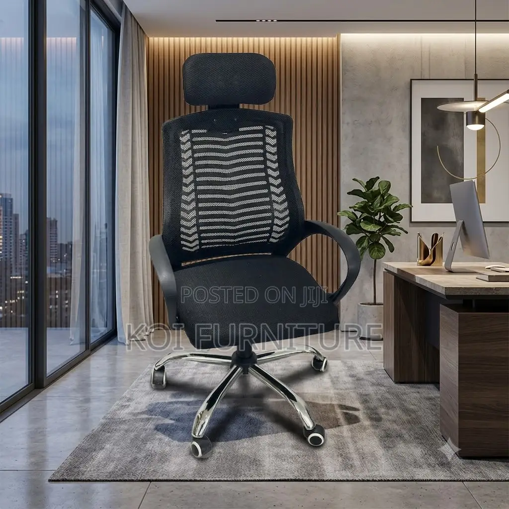 Office Chairs; Ergonomic Headrest Chair With Armrests