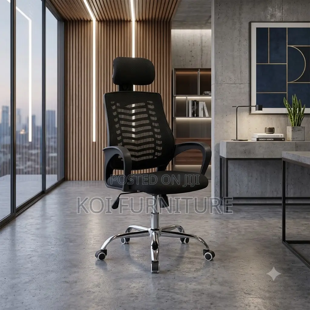 Office Chairs; Ergonomic Headrest Chair With Armrests