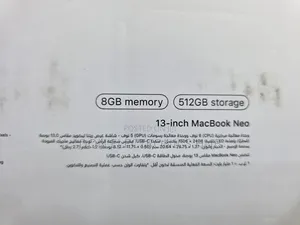 New Laptop Apple MacBook Neo 2026 8GB SSD 512GB