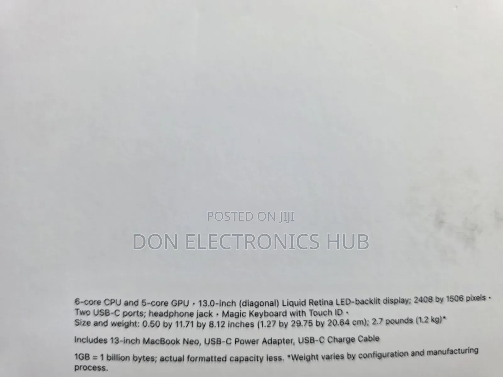 New Laptop Apple MacBook Neo 2026 8GB SSD 512GB