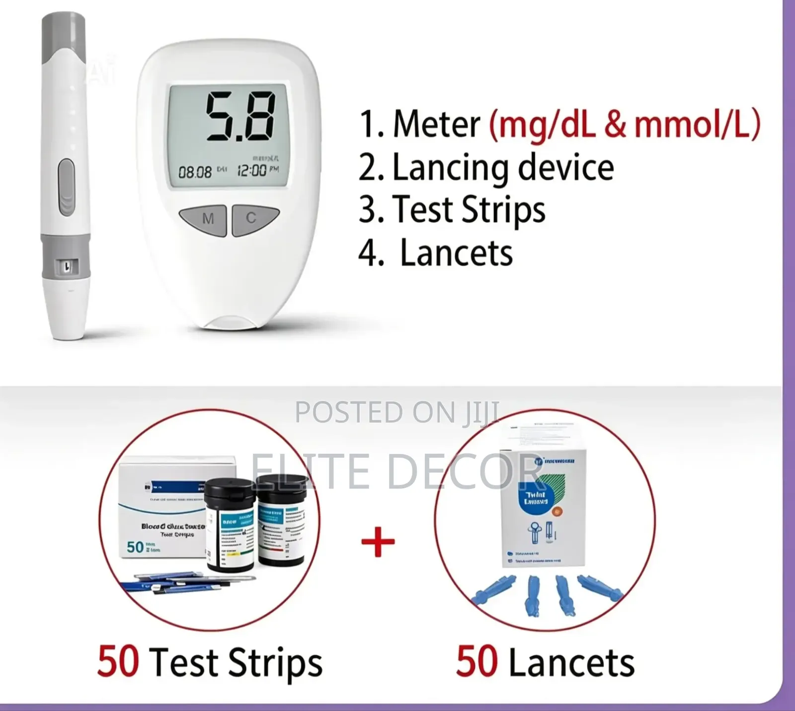 Blood Glucose Monitor – Portable Home Self-Test Kit