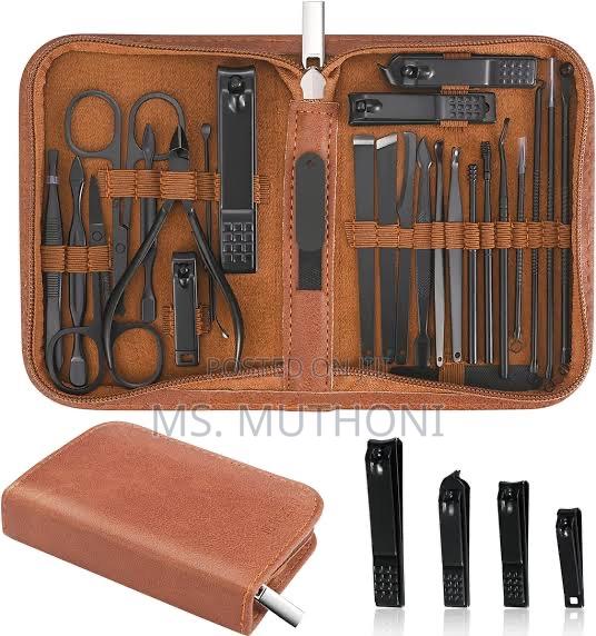 Sleek Black Manicure and Pedicure Tools Kit