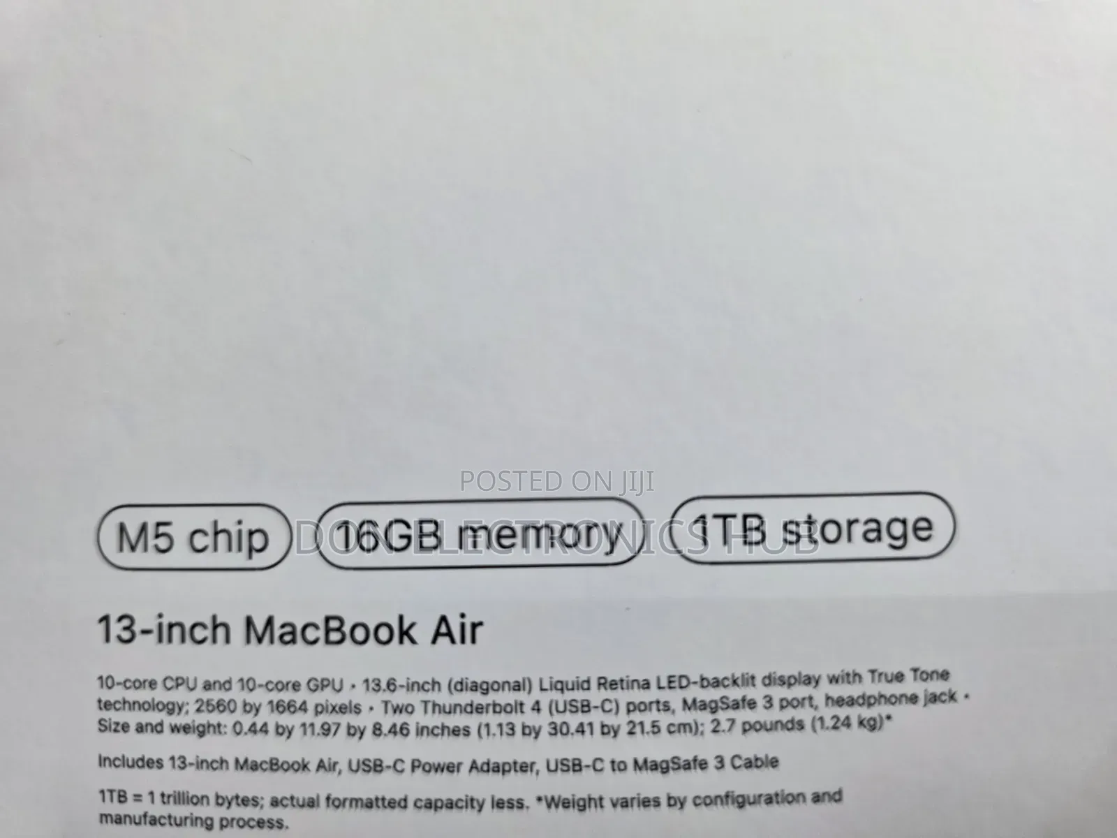 New Laptop Apple MacBook Air 16GB Apple M5 SSD 1T