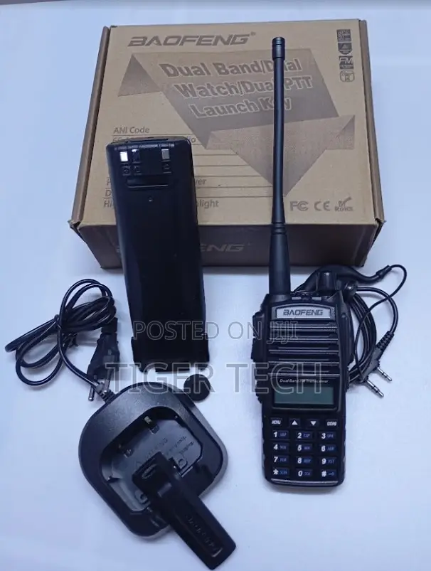10km Range Baofeng Uv-82 Walkie Talkie With Extended Battery 7.4v