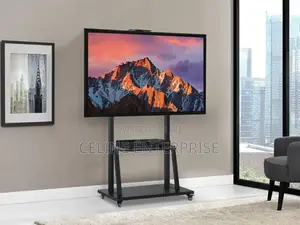 Mobile Tv Trolley Stand With Wall Mount