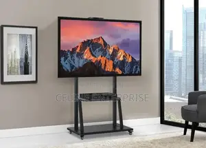 Mobile Tv Trolley Stand With Wall Mount