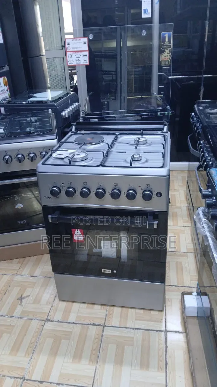 Mika Standing Cooker, 58cm X 58cm, 3 Gas 1electric Mst58u31e3slem