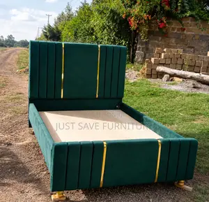 5x6 Luxury Green Velvet Bed | Modern Upholstered Bed Frame