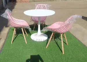 Balcony Set: Round Table Set With Mesh Back Eames Chairs