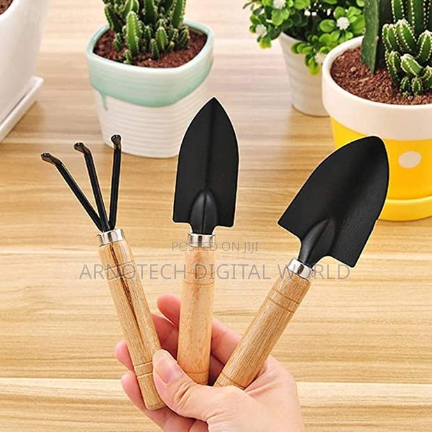 3 Pcs Mini Garden Tools Set With Small Trowel, Mini Shovel Hand Rake - thumbnail 2