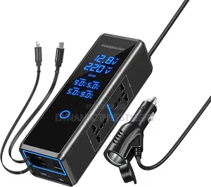 Powerology 300w Car Power Inverter 33w Pd With Retractable Cables