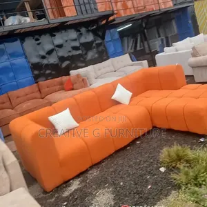 Bunt Orange Bubble L Shape 6 Seatee