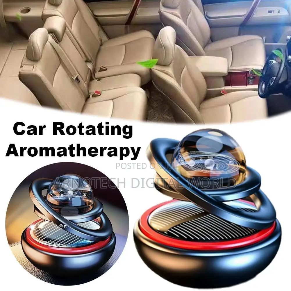 Solar-Powered Car Air Freshener Aroma Diffuser, Rotating Air Purifier