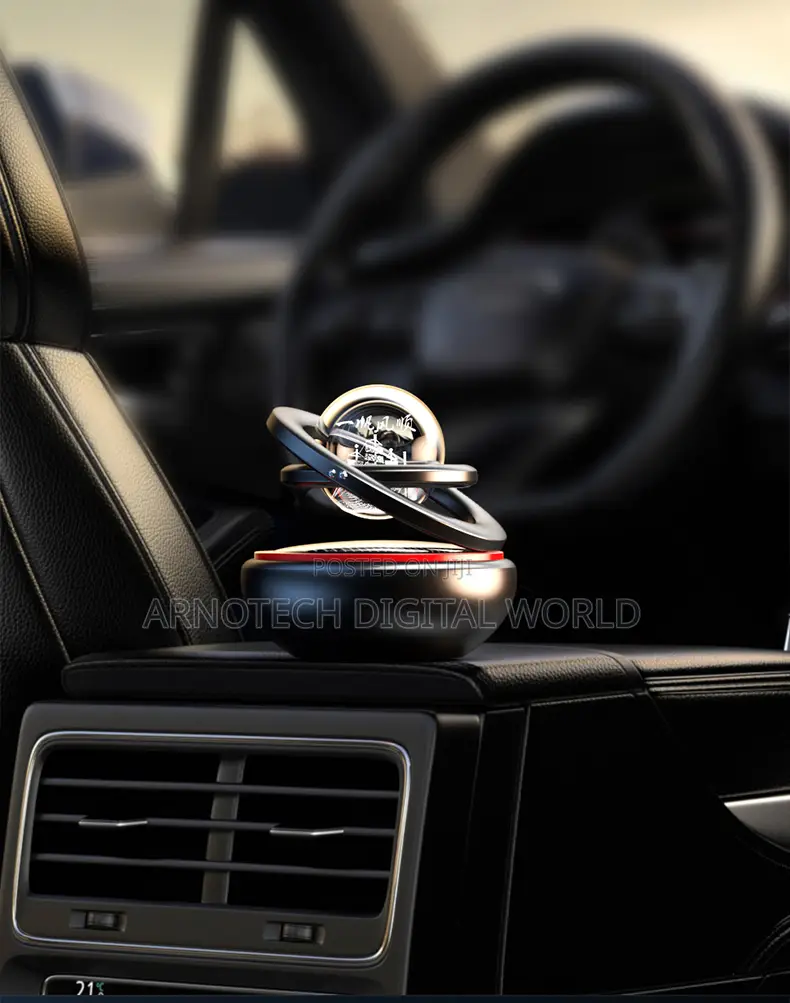 Solar-Powered Car Air Freshener Aroma Diffuser, Rotating Air Purifier