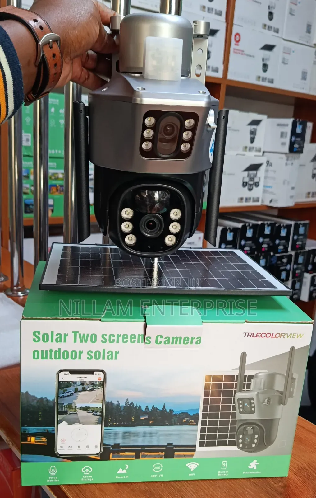 V 380 Dual Lens Solar 4g PTZ Security Camera