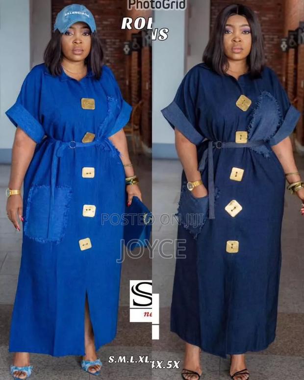 Denim Long Dress - thumbnail 4