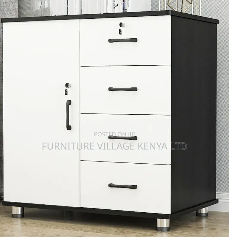 Wooden Office Credenza Cabinet Wit Lockers