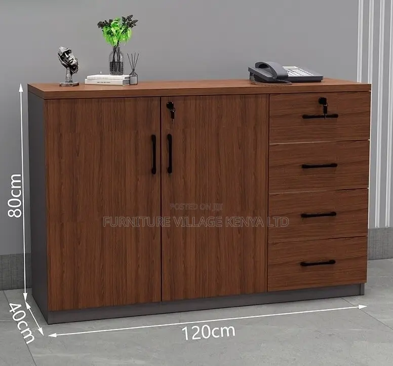 Wooden Office Credenza Cabinet Wit Lockers