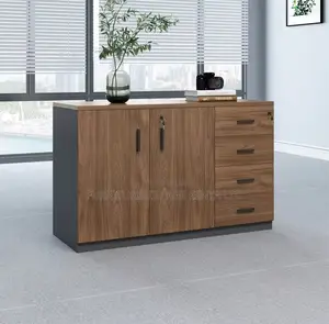 Wooden Office Credenza Cabinet Wit Lockers