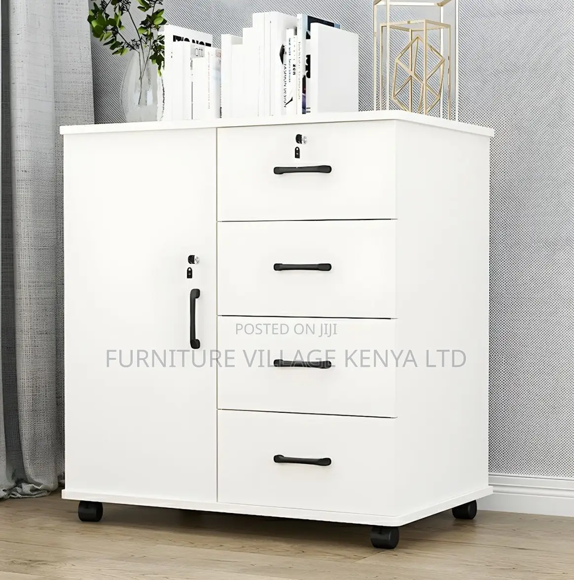 Wooden Office Credenza Cabinet Wit Lockers