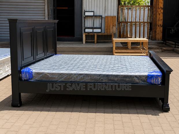 5x6 Solid Wooden Bed | Modern Hardwood Bed Frame - main view