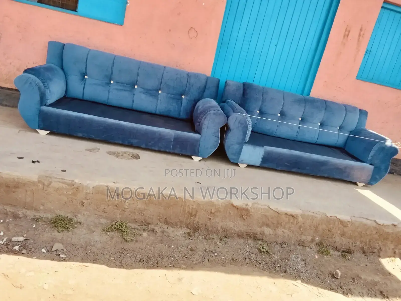 Blue 7 Seater Sofa Set