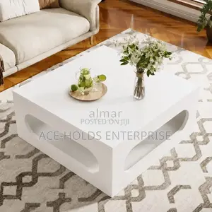 Modern Elegant Celine Square Coffee Table - Brown White Designs