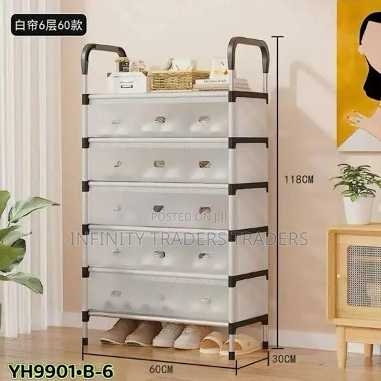 6 Layer Dust Proof Covers Shoe Rack