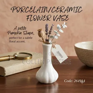Porcelain Flower Vase  –Pumpkin Design