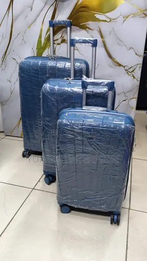 Turquoise Blue Rubber Unbreakable Suitcase Set of Size 29 3in1