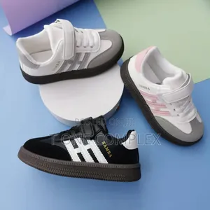 Quality Original Kids Samba Sneakers Black White Grey Pink