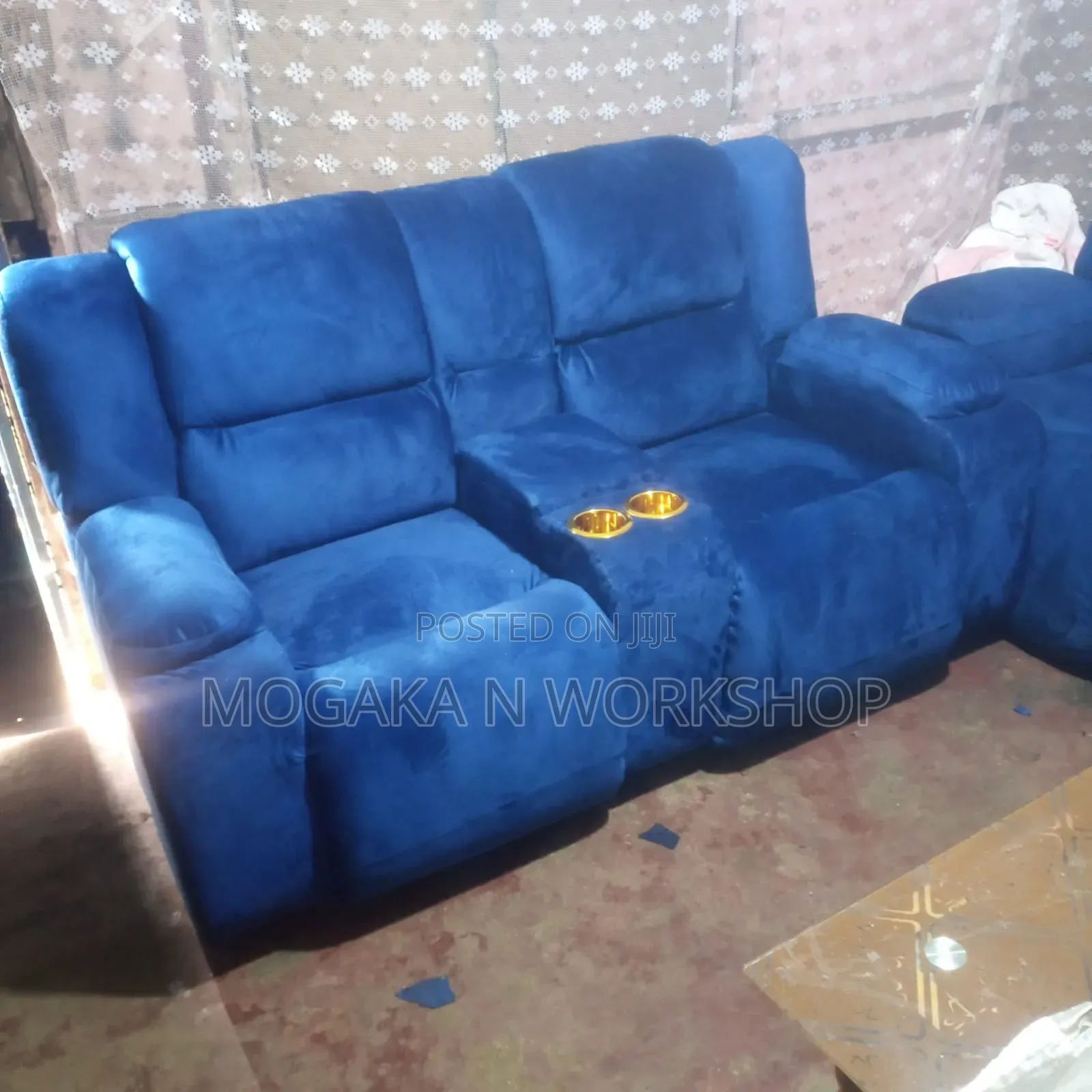 Blue Semi Recliner Seat