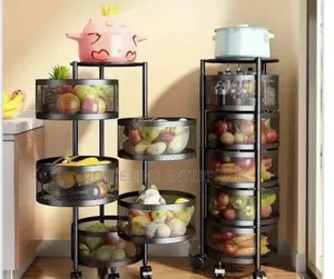 Round Fruit Rack With Wheels