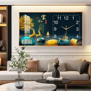 Elegant From 100x50cm Rectangular Crystal Porcelain Wall Clock Art