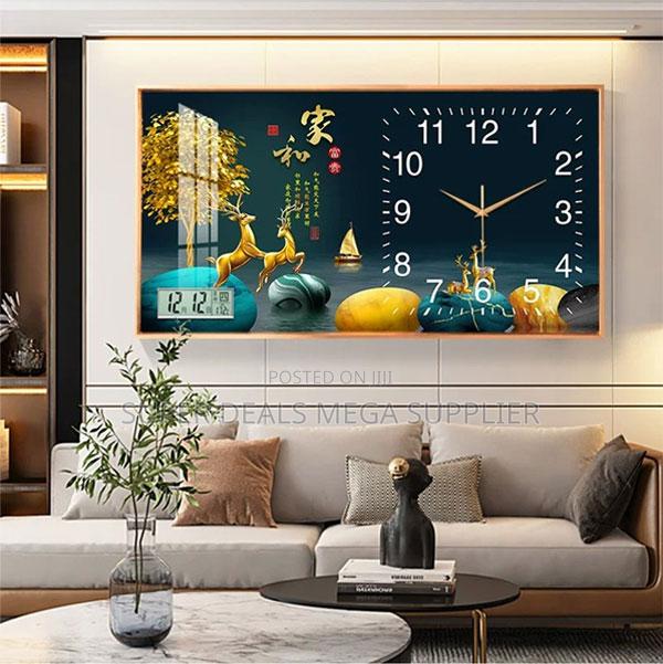 Elegant From 100x50cm Rectangular Crystal Porcelain Wall Clock Art