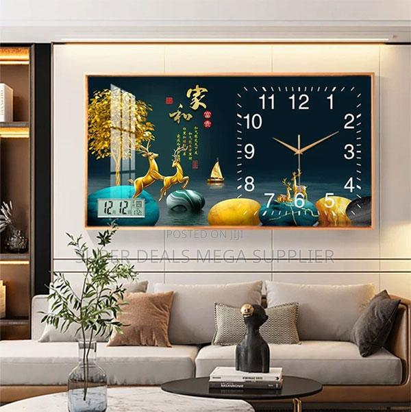 Elegant From 100x50cm Rectangular Crystal Porcelain Wall Clock Art - thumbnail 2