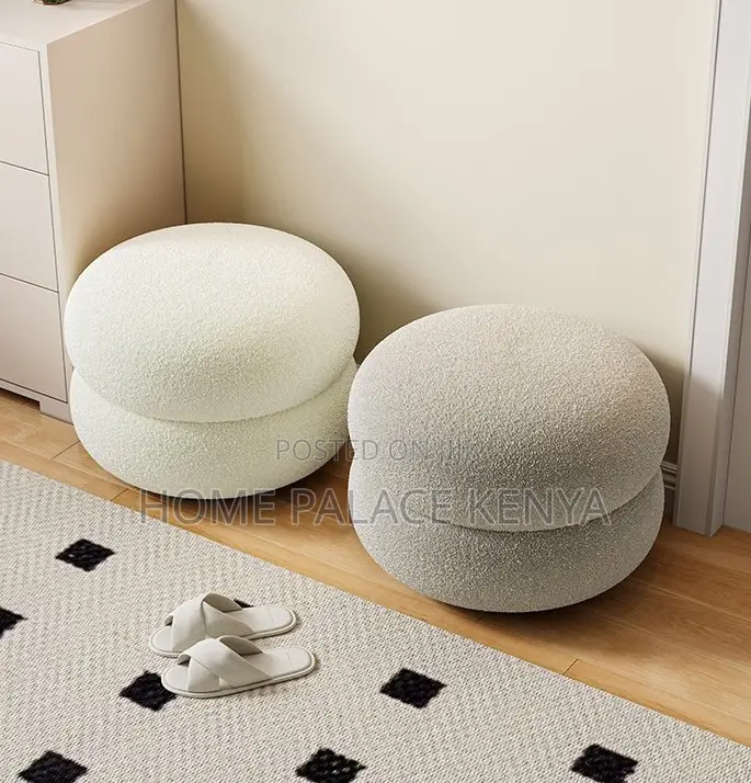 Ottoman Stool: Entrance Round Bench for Shoe Changing