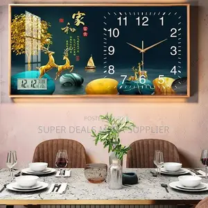 Decorative From 100x50cm Rectangular Crystal Porcelain Wall Clock Art
