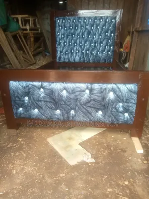 Grey Moquette Bed