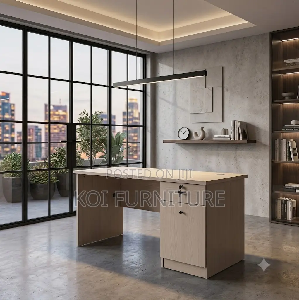 Office Desk; 1.2 Meters Home Office Brown Top Wooden Desks