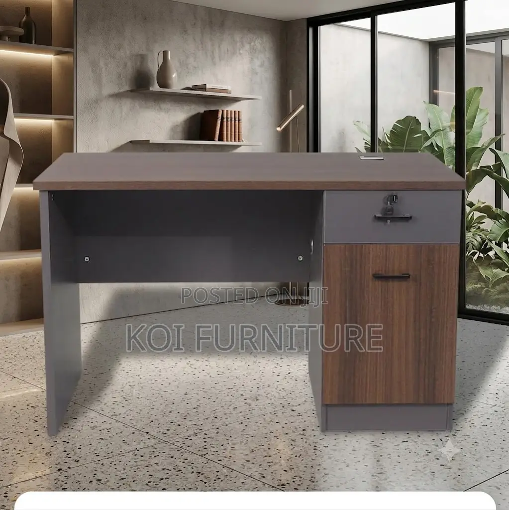 Office Desk; 1.2 Meters Home Office Brown Top Wooden Desks