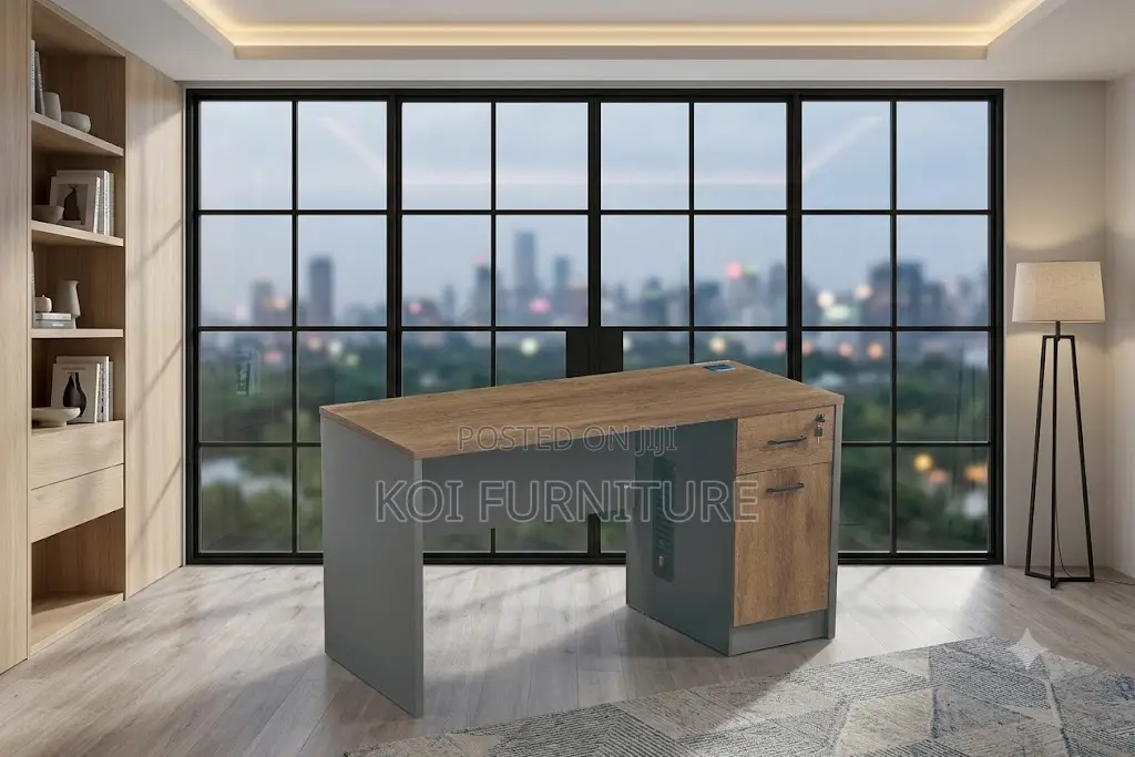 Office Desk; 1.2 Meters Home Office Brown Top Wooden Desks