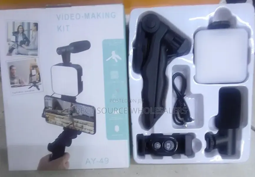 Ay-49u Professional Video Making Kit With Microphone Led Light