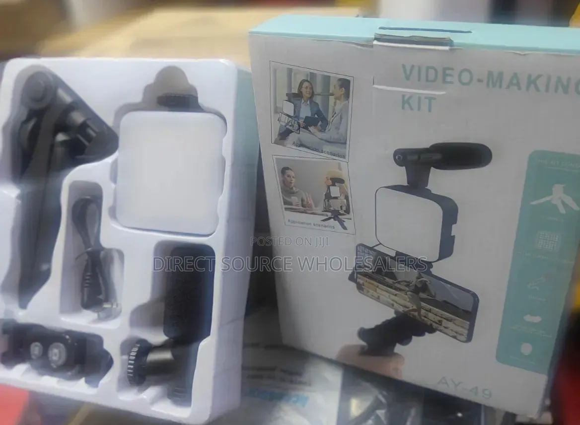 Ay-49u Professional Video Making Kit With Microphone Led Light