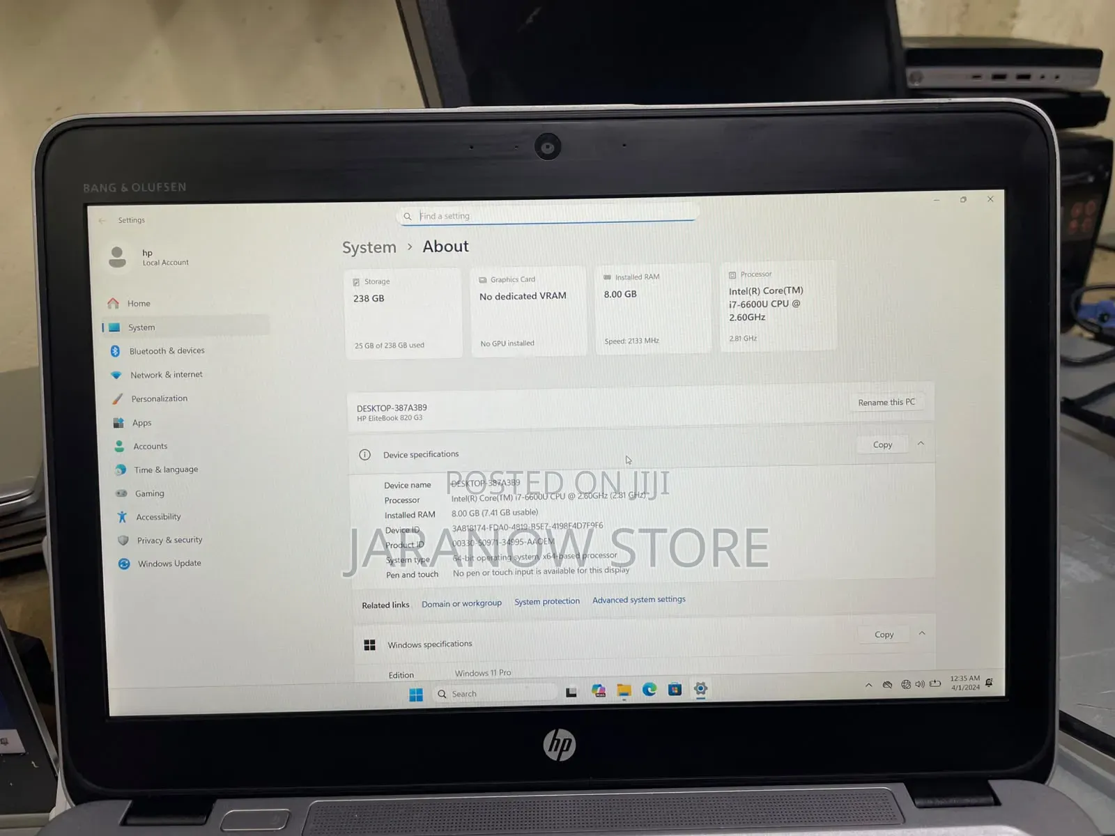 Laptop HP EliteBook 820 G3 8GB Intel Core i7 SSD 256GB