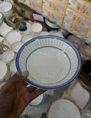 Geo Sea Blue Porcelain Bowl