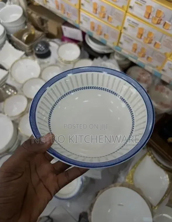 Geo Sea Blue Porcelain Bowl