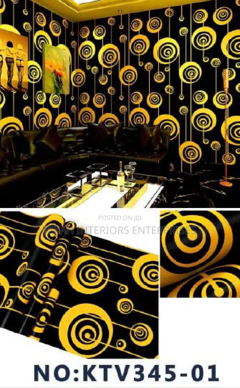 Black and Gold 3d Wallpapers for Studios ,Clubs,