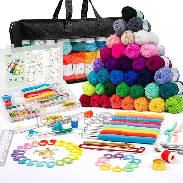Complete 113pcs Crochet Kit for Beginners - 40 Yarn Skeins Hooks