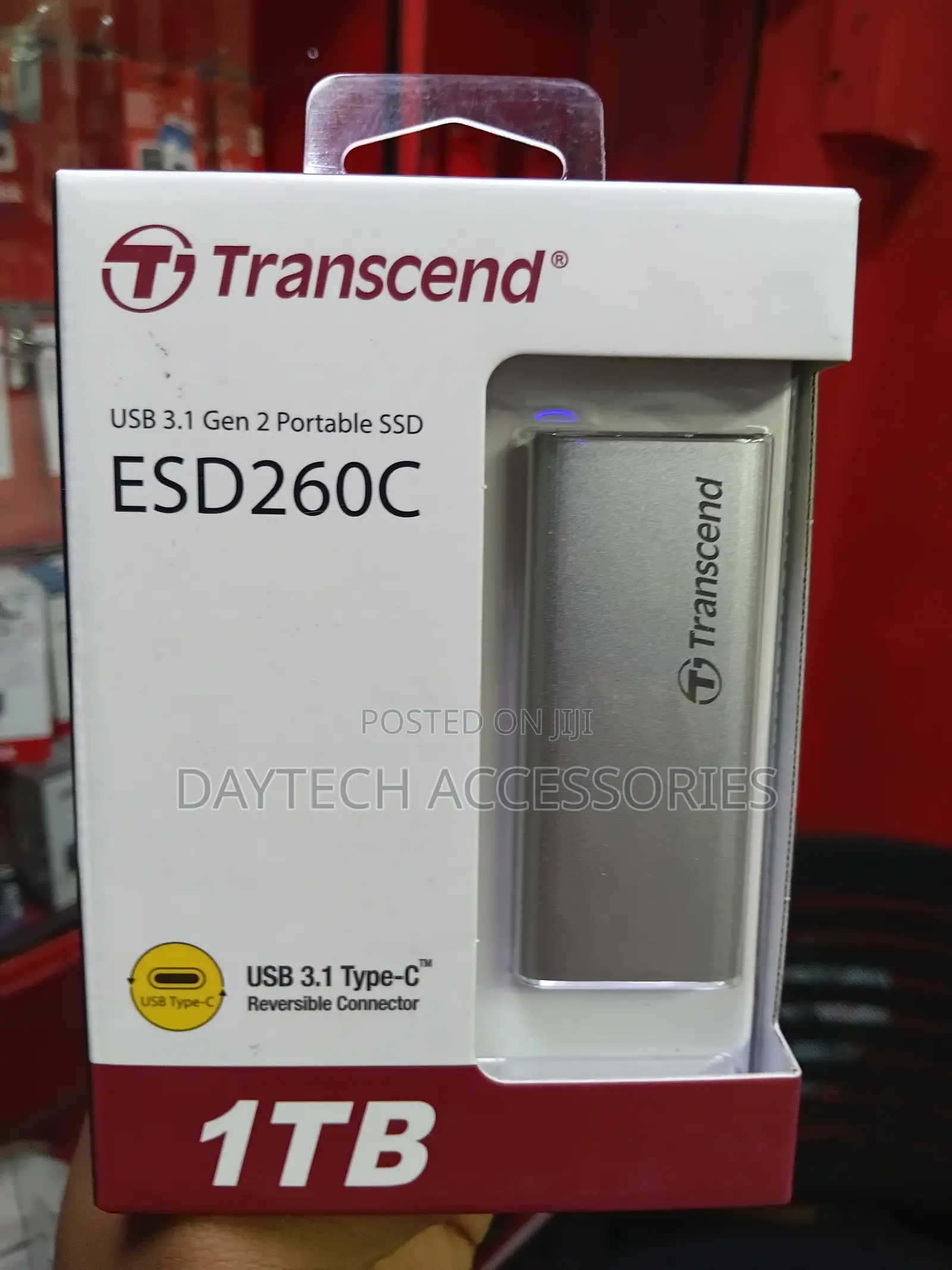 Transcend Esd260c 1tb Portable Ssd, Usb-C 3.1 Gen 2 10gbps,